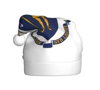 FSCEV Chapeau de Noël drapeau de l'État du Massachusetts pour adulte Chapeau de Père Noël en peluche pour Noël, Nouvel An, cadeaux de vacances festifs