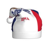 FSCEV Chapeau de Noël drapeau de l'Iowa pour adulte en peluche pour Noël, Nouvel An, cadeaux de vacances festifs