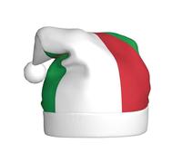 FSCEV Chapeau de Noël drapeau de l'Italie pour adulte Chapeau de Père Noël en peluche pour Noël, Nouvel An, cadeaux de vacances festifs