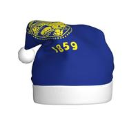 FSCEV Chapeau de Noël drapeau de l'Oregon pour adulte en peluche pour Noël, Nouvel An, cadeaux de vacances festifs