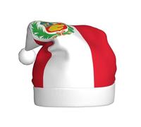 FSCEV Chapeau de Noël drapeau du Pérou pour adulte en peluche pour Noël, Nouvel An, cadeaux de vacances festifs