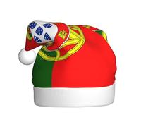FSCEV Chapeau de Noël drapeau portugais pour adulte en peluche pour Noël, Nouvel An, cadeaux de vacances festifs