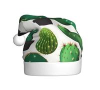 FSCEV Chapeau de Noël en forme de cactus vert pour adulte en peluche pour Noël, Nouvel An, cadeaux de vacances festifs