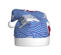 FSCEV Chapeau de Noël en forme de poisson pour adulte - Chapeau de Père Noël en peluche pour Noël, Nouvel An, cadeaux de vacances festifs