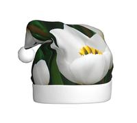 FSCEV Chapeau de Noël en forme de tulipes blanches pour adulte en peluche pour Noël, Nouvel An, cadeaux de vacances festifs