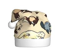 FSCEV Chapeau de Noël pour furet poilu pour adulte, chapeau de Père Noël en peluche pour Noël, Nouvel An, cadeaux de vacances festifs
