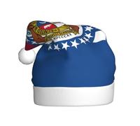 FSCEV Chapeau de Père Noël en peluche pour adulte avec drapeau de l'État du Missouri pour Noël, Nouvel An, cadeaux de vacances festifs
