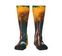 FSCEV Chaussettes de sport pour adulte Parcs nationaux Sunshine Trees Chaussettes de sport de course à pied Chaussettes de marche Voyage Activités quotidiennes, 1 noir, Taille unique