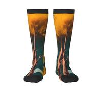 FSCEV Chaussettes de sport pour adulte Parcs nationaux Sunshine Trees Chaussettes de sport de course à pied Chaussettes de marche Voyage Activités quotidiennes, 3 noir, Taille unique
