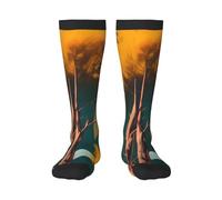 FSCEV Chaussettes de sport pour adulte Parcs nationaux Sunshine Trees Chaussettes de sport de course à pied Chaussettes de marche Voyage Activités quotidiennes, 2 Noir-1, Taille unique
