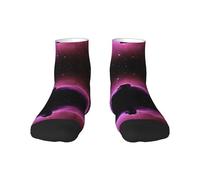 FSCEV Dark Star Sky Chaussettes pour homme et femme Pour le travail quotidien la course à pied et l'exercice Convient à la plupart des pieds, 1 noir, One Size Short
