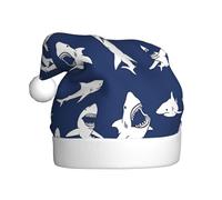 FSCEV Divers motifs de poissons de mer Chapeau de Noël pour adulte Chapeau de Père Noël en peluche pour Noël, Nouvel An, cadeaux de vacances festifs