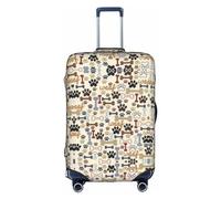 FSCEV Dog Bones Housse de protection pour valise à roulettes Motif pattes de chien 45,7 à 81,3 cm, blanc, XL
