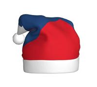 FSCEV Drapeau de la République tchèque Chapeau de Noël pour adulte Chapeau de Père Noël en peluche pour Noël, Nouvel An, cadeaux de vacances festifs