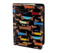 FSCEV Étui de passeport en cuir avec inscription « I Love My Dog Teckels »