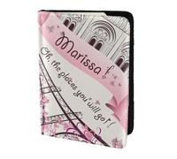 FSCEV Étui de passeport romantique en cuir pour passeport Motif Paris Papillon