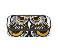 FSCEV Grande trousse à crayons avec motif hibou mignon - Grande capacité - Pour le bureau, Noir , Taille unique, Organiseur de sac