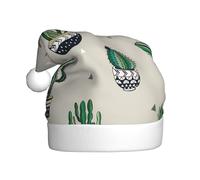 FSCEV Green Cactus. Chapeau de Noël pour adulte en peluche pour Noël, Nouvel An, cadeaux de vacances festifs
