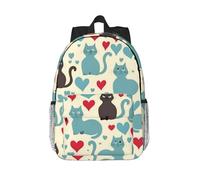FSCEV Happy Walking Kitty Sac à dos basique classique Sac à dos d'école pour homme et femme Travail multifonction 38,1 cm