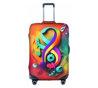 FSCEV Housse de protection colorée pour valise à roulettes Motif notes de musique 45,7 à 81,3 cm, blanc, L