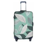 FSCEV Housse de protection pour valise à roulettes Motif feuilles Gris menthe 45,7 à 81,3 cm, blanc, M