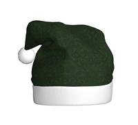 FSCEV Hunter Chapeau de Père Noël en peluche pour adulte Motif pétales floraux Vert