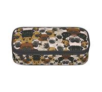 FSCEV Imagen De Pug Trousse à crayons grande capacité Trousse de bureau Grande trousse de rangement Pochette de rangement, Noir , Taille unique, Organiseur de sac