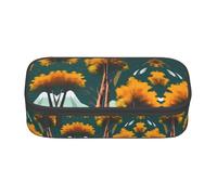 FSCEV National Parks Sunshine Trees Trousse à crayons grande capacité pour bureau Grand sac de rangement, Noir , Taille unique, Organiseur de sac