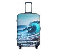 FSCEV Ocean Sea Wave Housse de protection pour valise à roulettes Motif vague de mer 45,7 à 81,3 cm, blanc, M