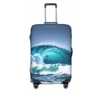 FSCEV Ocean Wave Housse de protection pour valise à roulettes Motif vague 45,7 à 81,3 cm, blanc, M