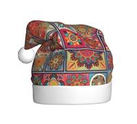 FSCEV Petit chapeau de Noël coloré à motif floral pour adulte en peluche pour Noël, Nouvel An, cadeaux de vacances festifs