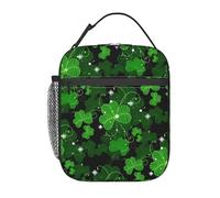FSCEV Sac à déjeuner isotherme à main avec motif feuilles de la Saint-Patrick Sac de travail Sac de travail frais ou chaud