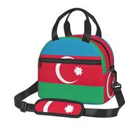 FSCEV Sac à déjeuner motif drapeau de l'Azerbaïdjan réutilisable porté à la main Sac à bandoulière chaud et frais