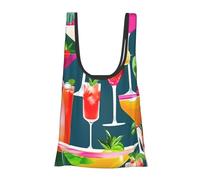 FSCEV Sac de courses réutilisable pour cocktail tropical, sac de courses utilitaire, sac de rangement multifonction