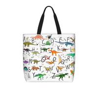FSCEV Sacs fourre-tout élégants pour apprendre l'alphabet avec dinosaures pour le shopping, le travail, les voyages, les vacances