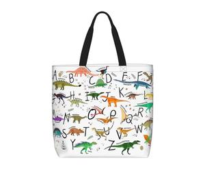 FSCEV Sacs fourre-tout élégants pour apprendre l'alphabet avec dinosaures pour le shopping, le travail, les voyages, les vacances