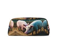 FSCEV Trousse à crayons avec cochons de ferme, trousse à cosmétiques, sac de bureau pour ranger des objets quotidiens, or, taille unique, organisateur de sacs, or, Taglia Unica, Organiseur pour sacs