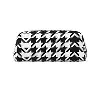 FSCEV Trousse noire pied-de-poule pour crayons, cosmétiques, bureau, rangement quotidien, doré, Taille unique, Organiseur de sac