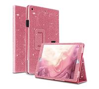 FSCOVER Coque pour iPad 9eme/8eme/7eme Generation 10.2 Pouces 2021/2020/2019, Clignotant Protection iPad 9eme Generation avec Pince à Crayon avec Fonction Veille/Réveil Automatique, Rose