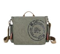 FSD.WG Sac à bandoulière en toile pour homme - Sac à bandoulière de voyage pour ordinateur portable de 34,3 cm (13,5") - Large, vert, L, Résistant aux rayures