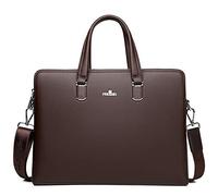 FSD.WG Sacoche de travail en cuir pour ordinateur portable pour homme, marron, L