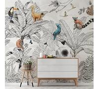 fsdgdf Papier peint intissé Animaux et plantes de la forêt du paysage français Décoration Murale Poster Tableaux Muraux Tapisserie Photo Trompe l'oeil Salon Chambre art mural 300(w) x210(H) cm