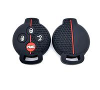 FSDGJZDFG Coque de clé de Voiture en Silicone 4 Boutons pour Mercedes-Benz Brabus 451, Smart 450 City Coupé Cabrio Crossblade Fortwo Roadster K