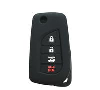 FSDGJZDFG Coque de clé de Voiture en Silicone à 4 Boutons pour Toyota Camry 70 2022 2021 Corolla Prius CHR, Accessoire de Voiture
