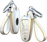 FSDGJZDFG Coque de clé de Voiture en TPU 4 Boutons pour Hyundai Tucson, Solaris, Sonata, Hybrid, Nexo, NX4, Santafe (2020, 2021, 2022)