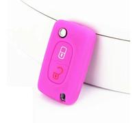 FSDGJZDFG Étui de clé de Voiture en Silicone à 2 Boutons, Coque de Protection à Rabat pour télécommande, pour Citroën C2, C3, C4, C8 pour Peugeot 308, 207, 307, 3008 et 5008