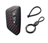 FSDGJZDFG Housse de clé de Voiture en Fibre de Carbone et Silicone, pour Seat Leon, Cupra, Formentor, pour Skoda Octavia A8 MK8, Golf 8 GTI ID4