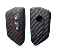FSDGJZDFG Housse de clé de Voiture en Fibre de Carbone et Silicone, pour Seat Leon, Cupra, Formentor, pour Golf 8 GTI ID4, pour Skoda Octavia A8 MK8