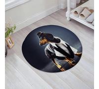 FSDGY Tapis de Bain,Tapis Salle de Bain Moelleux en Microfibre,Tapis de Douche Absorbant Lavable en Machine,Portrait d'un Chien Teckel Noir et feu vêtu d'un Costume élégant et d'un Chapeau d,60x60 cm