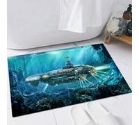 FSDGY Tapis de Bain,Tapis Salle de Bain Moelleux en Microfibre,Tapis de Douche Absorbant Lavable en Machine,Fantastique sous-Marin en mer. Concept Art.,40x60 cm